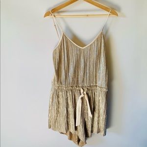 Victoria’s Secret Gold Shine Plisse Romper